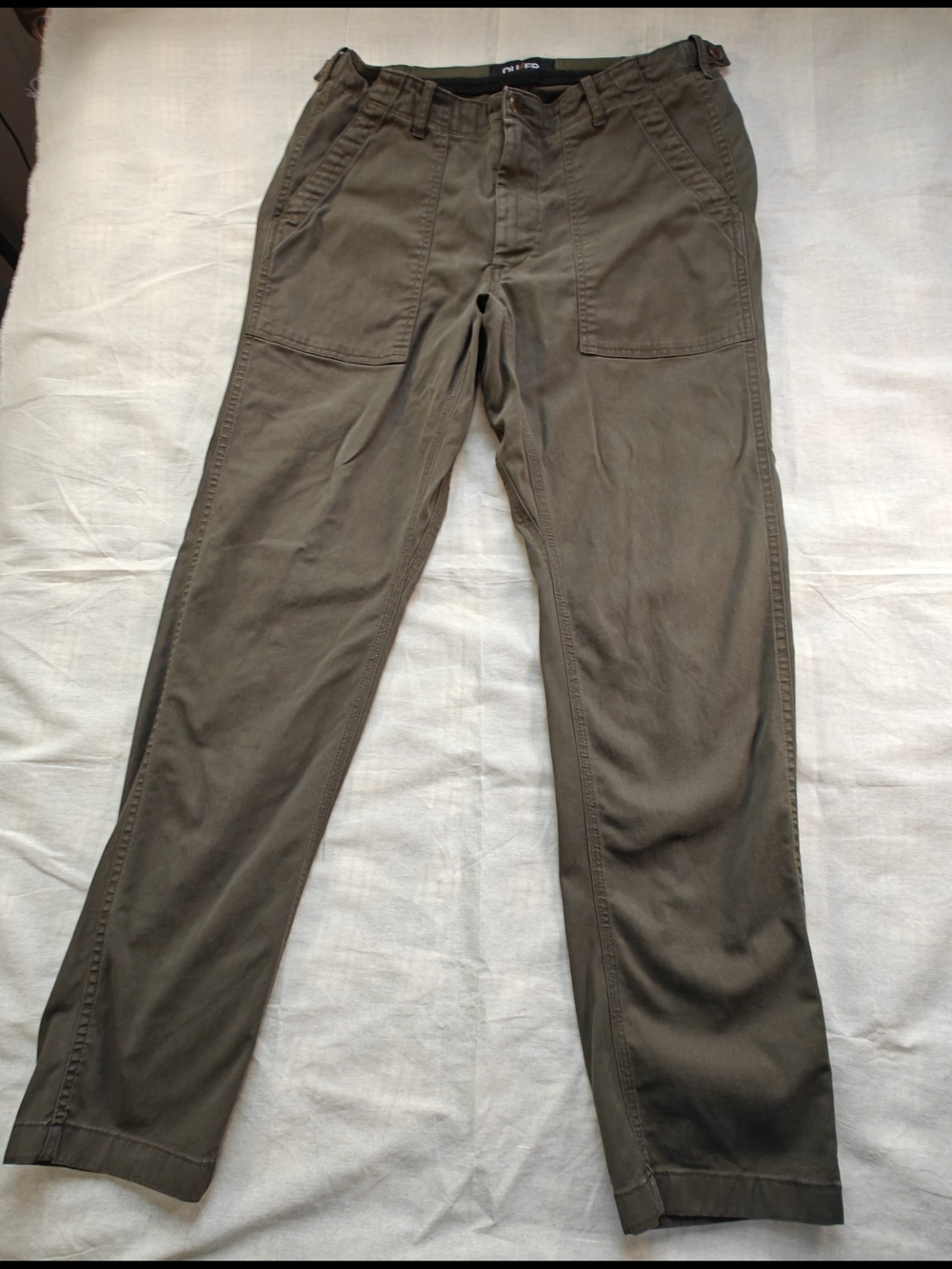 DU/ER Pants Mens 33x32 Olive Green Live Free Field Utility Chino Workwear Hike